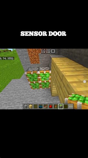 Automatic sensor Door in Minecraft #minecraft #shorts