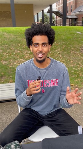 Three words for our 300 student organizations? Welcoming, inspiring and dynamic. Audio Description: Interviews with members of six student organizations. Upbeat, instrumental music in the background. Video Description: Members of six student organizations talking at the camera and scenes of them at AutumnFest. | Duquesne University