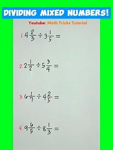 Dividing Mixed Numbers‼️ #math #mathematics #mathtricks #MathTricksTutorial #maths #mathtrick #mathtutorial | Math Tricks Tutorial