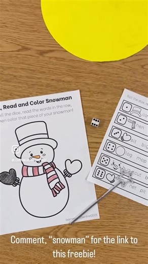 Shawn | Reading Intervention Teacher | Science of Reading on Instagram: "❄️☃️Snowman literacy freebie!! Perfect for literacy centers and small group review! Comment, “snowman” for the link to this freebie!"