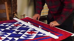 RRD Amish Made Quilt Rack Wall Mount - Rustic Tapestry Hangers for Rugs, Tapestries & More - Maple Wood, White Paint, 54' Long