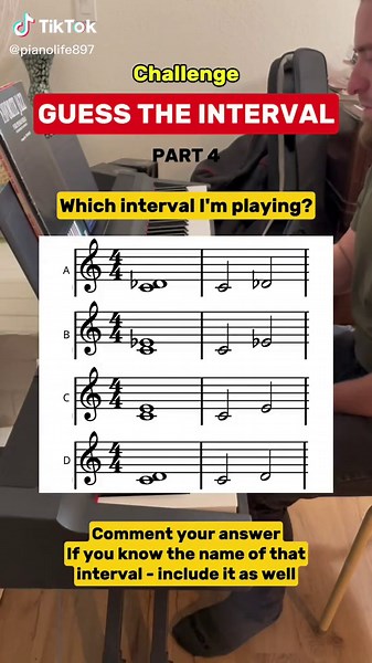 Ear training challenge | Intervals | Part 4 Comment if you know correct answer. That's an easy one #piano #eartraining #pitchtraining #musiclesson#CapCut
