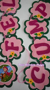 Aprende hacer banderines para cumpleaños! 🥳Learn how to make birthday bunting! 🥳¿Cómo hacer banderines temática Masha y el Oso?🌸🐻How to make Masha and the Bear themed pennants?🌸🐻 #reels #happybirthday #manualidades #decoeventosmagic | Deco Eventos Magic