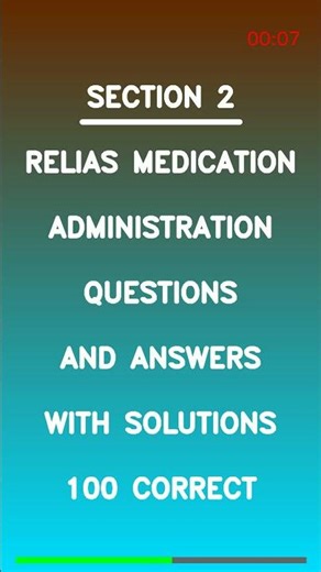 RELIAS MEDICATION ADMINISTRATION QUESTIONS AND ANSWERS WITH SOLUTIONS 100 CORRECT Latest