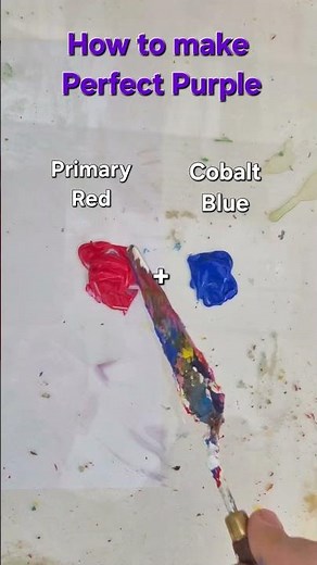 How to Make Perfect Purple from just Red and Blue #colormixing #purple #paintmixing #satisfying