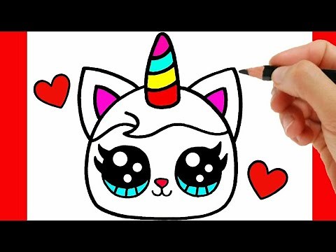 HOW TO DRAW A CUTE KITTY EASY STEP BY STEP - DRAWING AND COLORING A BABY CAT