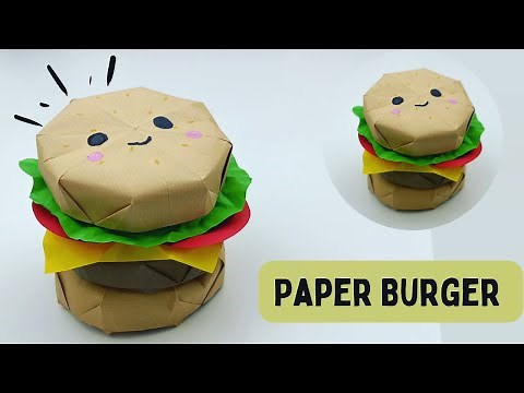 DIY PAPER BURGER / Paper Crafts For School / Paper Craft / Easy Origami / paper Burger 3D