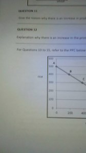 Question 11Give the reason why there is an increase in product... | Filo