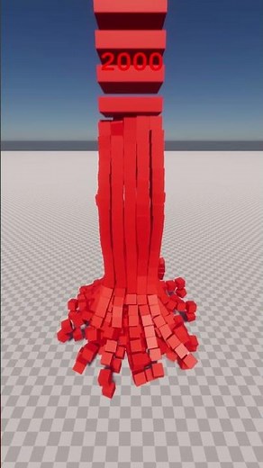 2000 Red Cubes Falling