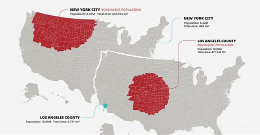 These Powerful Maps Show the Extremes of U.S. Population Density