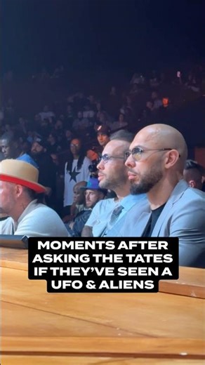 Moments after asking Andrew and Tristan Tate if they’ve seen a UFO or aliens 👽🛸
