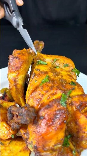 JUICY & TENDER FULL TANDOORI CHICKEN ROAST | #cooking #indianfood #shorts
