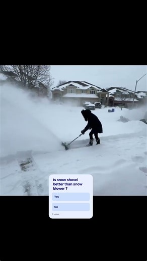 Snow shovel vs snow blower #snow #snowstorm #shorts #snowfall