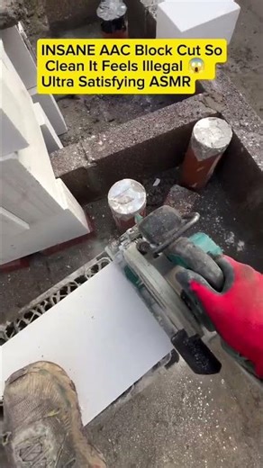INSANE AAC Block Cut So Clean It Feels Illegal 😱 #oddlysatisfying #construction #asmr