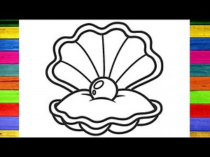 Sea shell drawing and coloring easily || drawing for kids || step by step drawing tutorial