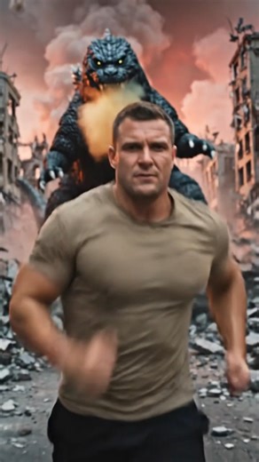 Godzilla chasing a man #godzilla #godzillavskong #godzillaxkongthenewempire #godzillaxkong #movies