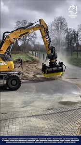 Excavator Pavement Sweeping Machine Work for Sidewalk maintenance and clearing