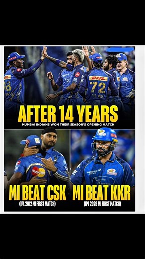 14 years later... history finally changes Last time MI won their opener - 2012. #ipl #shorts #mi