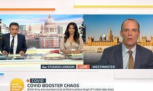 Dominic Raab in TV row with GMB host after blunder over Omicron hospital numbers