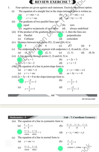 Mcqs chapter No 7 Class 9th Mathematics New book 2025#mathematics #education #business