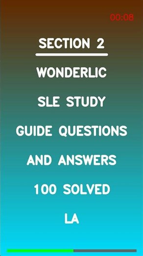 Wonderlic SLE Study Guide Questions and Answers 100 Solved La Latest