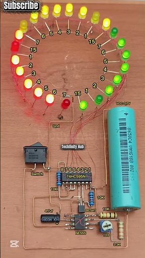 Circular LED Chaser Circuit | 555 Timer + CD4017 Running Lights #LEDChaser #555Timer