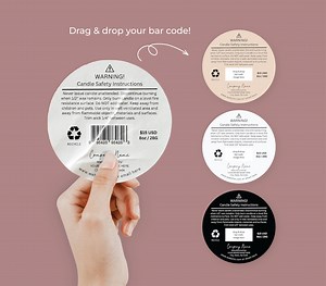 Candle Warning Label Template Sticker Candle Warning Custom Barcode Candle Label Safety Candle Label Barcode Candle Safety Sticker Canva DIY - Etsy