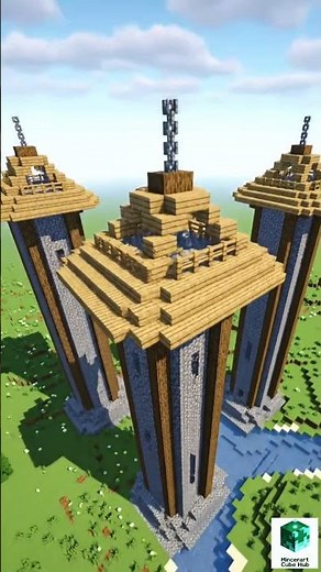Minecraft Suspension Bridge Build in 30 Seconds! #Minecraft #MinecraftBuild #MinecraftTutorial