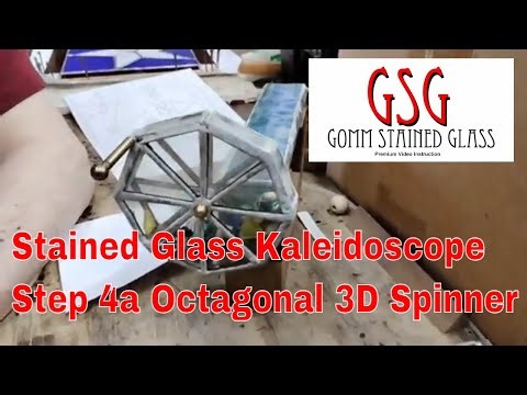 Stained Glass Kaleidoscope Step 4a Octagonal 3D Spinner V504a