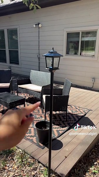 these lamp posts just make the backyard so relaxing #lampposts #patiodecor