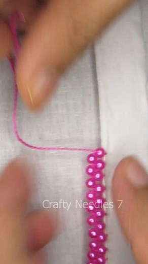 💖Most elegant💚 pearl border design tutorial💖 #everyone #fbreels #viralreelsfb #satisfying #embroidery #border #learning #useful #reels2024viral #tutorial #popular #reelsviral #diy #cute #content #relax #fypシ゚viral #fyp #support #facebookreels #foryou #shorts #viral #reels #trending #foryoupage #viralreels #reelsfb #reelsvideo | Crafty Needles 7