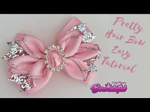 Pretty hair bow tutorial...How to make hair bows. DIY hair bows tutorial 🎀 laços de fita: