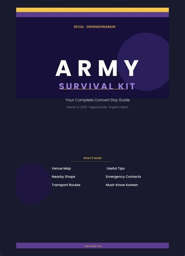 BTS Seoul Concert 2026, ARMY Survival Kit, 5-page Digital Travel Guide, Gwanghwamun - Etsy