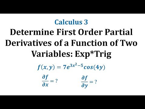 Determine First Order Partial Derivatives of a Function of Two Variables: Exp*Trig