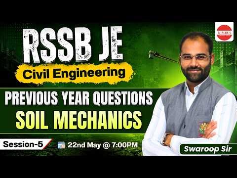 RSSB JE Civil Engineering | Soil Mechanics Previous Year Questions | Soil Mechanics PYQs | Session-5