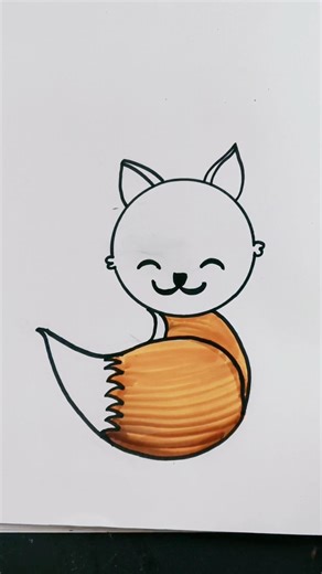 🎨 Cute Fox Drawing Tutorial | Anyone Can Draw This! #art #shortsfeed #drawing #new