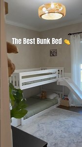 Twin-size low bunk bed with a slide, stairs, & storage! 🤩 #kidsbed #shortsvideo #bunkbed #kidsroom