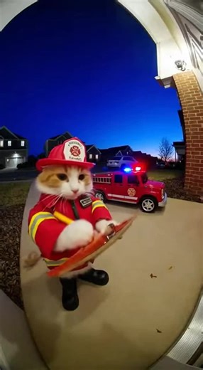 Firefighter #firefighters #ai #cat | firefighter
