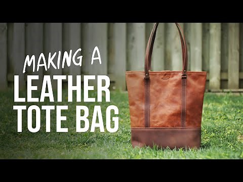 Making a LINED Leather TOTE BAG - FREE design plans