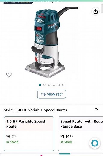 36 % off BOSCH PR20EVS Router Tool, Colt 1-Horsepower 5.6 Amp Electronic Variable-Speed Palm Router