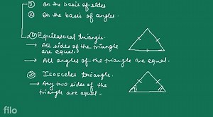 Classification of Triangles A triangle has six elements- three ... | Filo