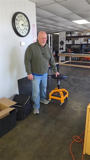 Heavy-Duty Rolling Garage Stool with Cushion