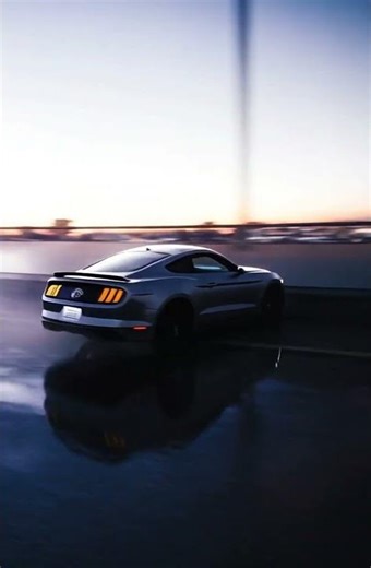 Silver Ford Mustang Twilight Drive 🌆🚘 | Cinematic Muscle Car #shorts
