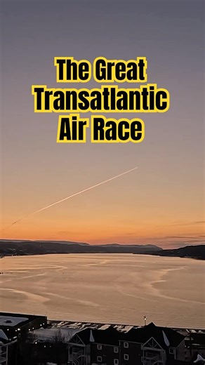 Planes Crossing the Atlantic in Newfoundland at Sunset