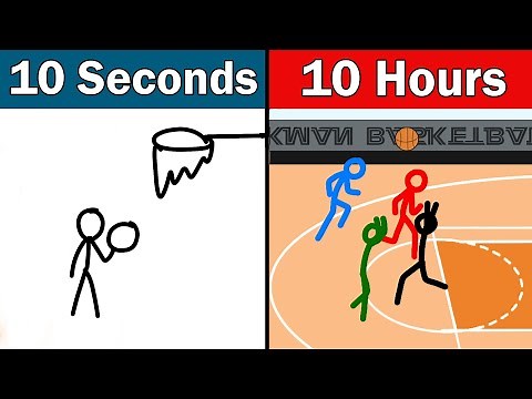 Stickman Basketball Animation in 10 Seconds vs 10 hours | @flipaclip