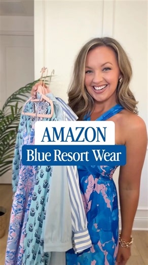 Amazon Blue Resort Wear💙🩵🔗in bio outfits for warm vacations, spring break, cruises #amazonfashion