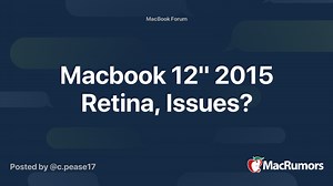 Macbook 12" 2015 Retina, Issues?