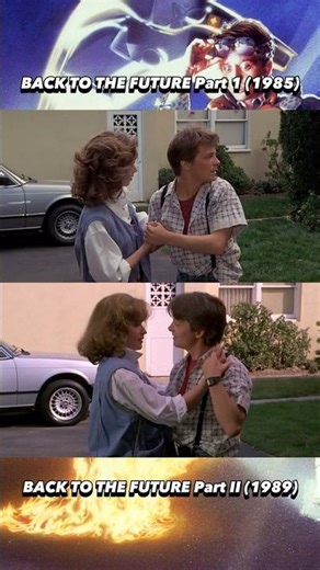 Back to the Future ending. Part 1 vs Part 2 #backtothefuture #shorts #80s