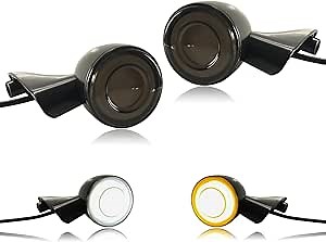 Bullet Motorcycle Switchback Front LED Turn Signals Smoked 12V White Running Lights Compatible with Harley Road Glide FLHTP Electra Glide Touring FLHTCUTG Tri Glide