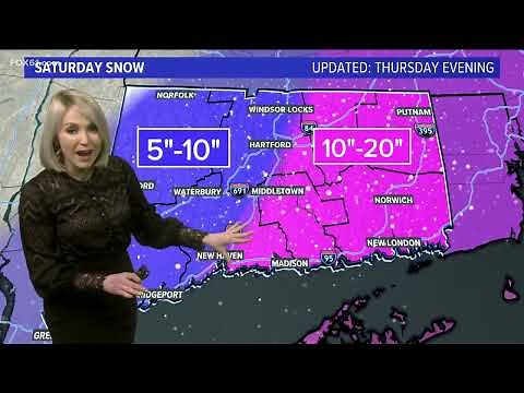 New possible snow totals for Saturday storm hitting Connecticut.